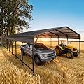 PABIMIA 20x40 FT Heavy-Duty Metal Carport, Outdoor Galvanized Steel Shelter for Pickup Trucks, Motorcycles, Boats, Cars & Tractors