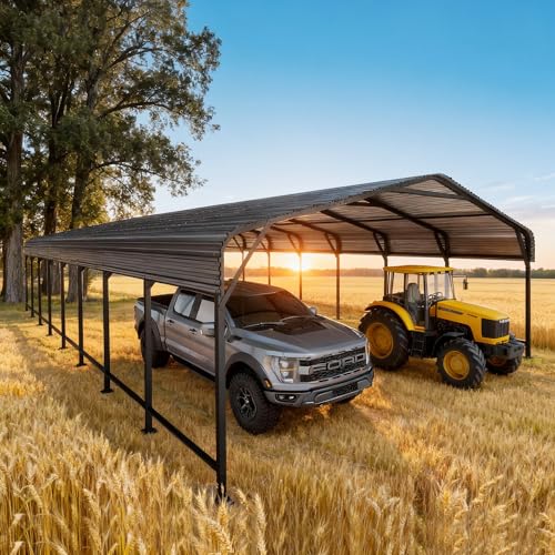 PABIMIA 20x40 FT Heavy-Duty Metal Carport, Outdoor Galvanized Steel Shelter