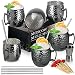 Lot de 6 tasses à cocktail en acier inoxydable plaqué noir - pour la Mule de Moscou - 540 ml