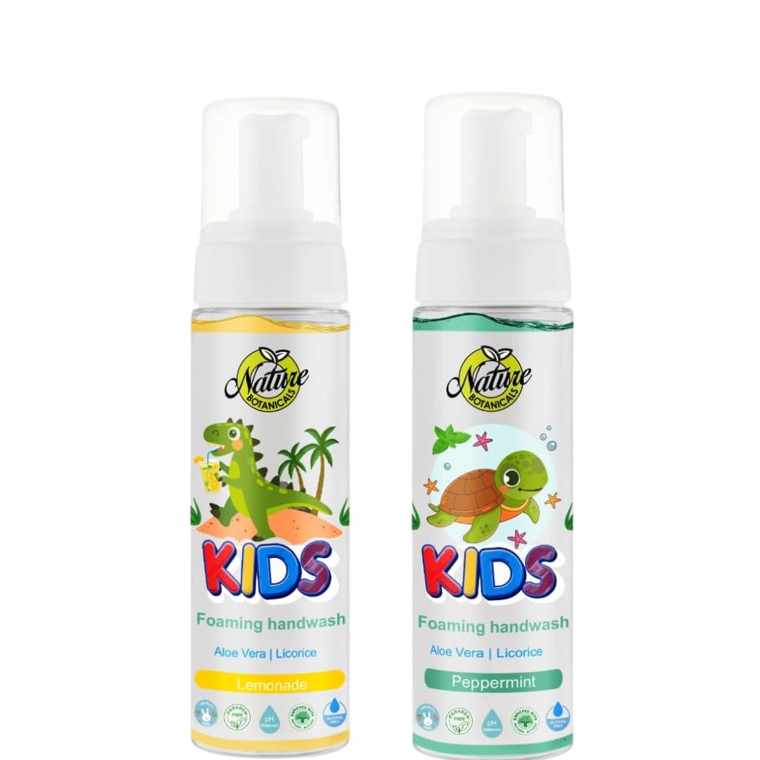 Nature Botanicals Foaming Hand Wash, Encourages Proper Handwashing | Nourishing | Pediatrician Tested Kids Hand Soap Dispenser with Pump |Combo of Lemonade and Peppermint Fragrance (B0CT29RMFG) Amazon Price History, Amazon Price Tracker