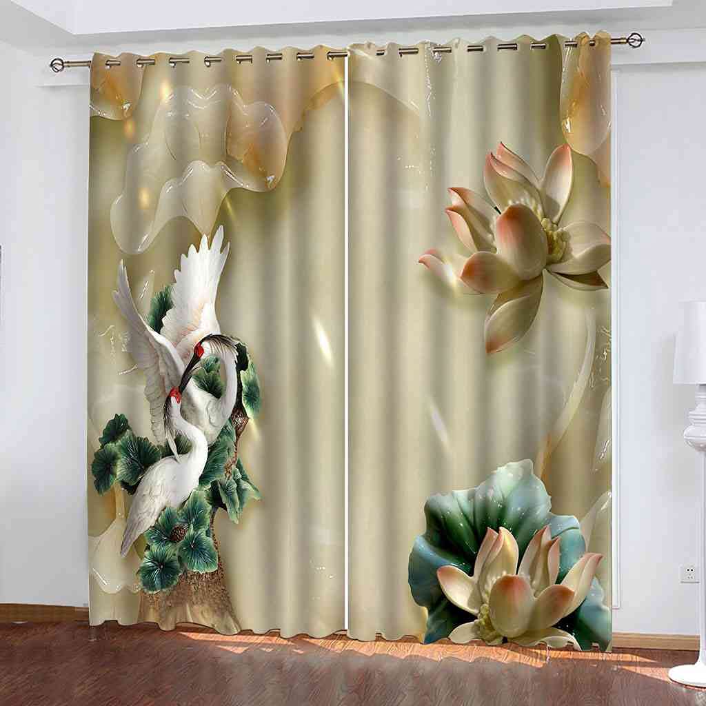 カーテン　シェード ミッドセンチュリー】スクエアな幾何学柄の遮光カーテン