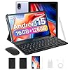DOOGEE U10 Andriod 15 Tablet con Teclado y Lápiz, WiFi 6 Tableta 10 Pulgadas para niños, 16GB RAM+128GB ROM, HD IPS Pantalla/ 5060mAh/ Face ID/OTG/BT 5.0/ 8MP+5MP Tablets PC con Funda & Raton 2025