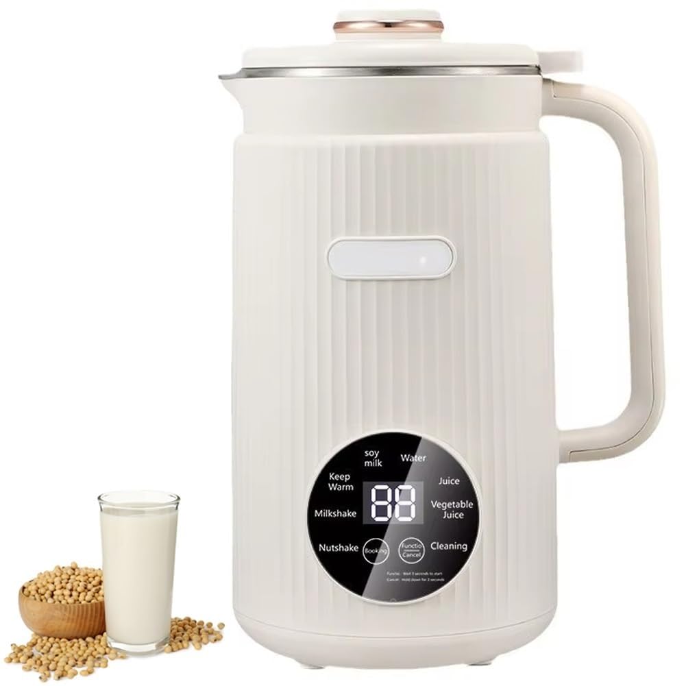 Machine à lait de soja autonettoyante 1,2 L et robot blender chauffant blanc