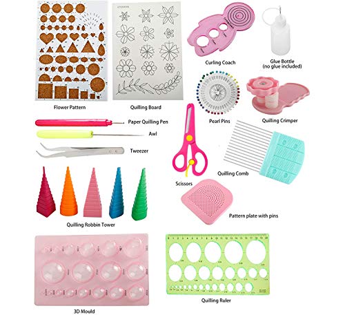 Patioer Quilling Tool Kit, 20Pcs Paper Quilling Tools Kit Paper Strips Diy Tool Set For Paper Art Craft, Paper Flower Making #TOP1