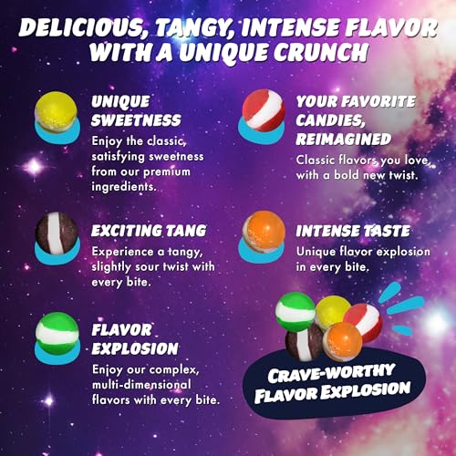 Cosmic Freeze Shooting Starz Dried Candy, Crunchy Dry Candy for Mix-In Snacks Dried, Gluten-Free, Made in USA, 2.4 Oz, 3-pack