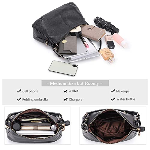 Kattee Soft Leather Hobo Handbags for Women, Genuine Top Handle Bags Vintage Shoulder Purses