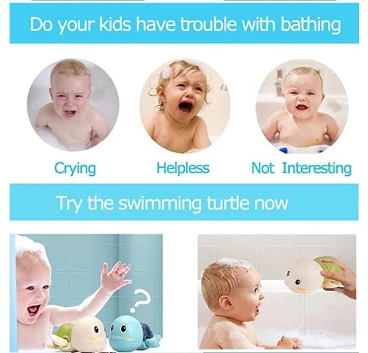 SANTALON Bath Toys Multiple Pack Cute Swimming Turtle Bath Toys for Baby Floating Wind Up Toys for 1 Year Old Boy Girl New Born Baby Bathtub Water Toys (3 PieceTturtle) 2