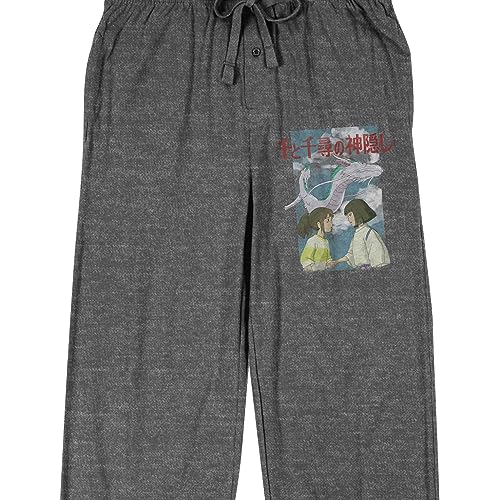 Bioworld Spirited Away Chihiro and Haku Men's Graphite Heather Sleep Pants2