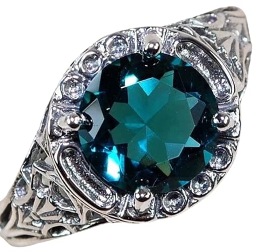 Bague de fiançailles en argent 925 cadeau idéal pierre naissance 5ct
