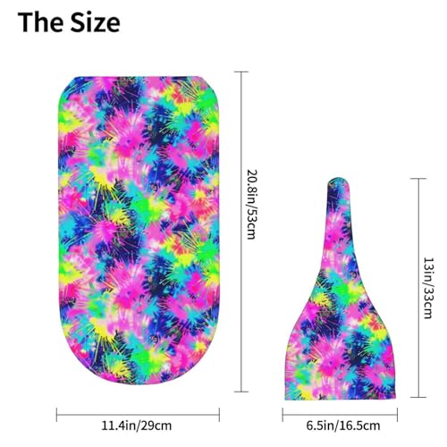 Image of Tie Dye Neon Colors Newborn Swaddle Blankets Hat Sets Soft Baby Receiving Blanket Swaddle Sack for Baby Shower Infant Boy Girl Gift