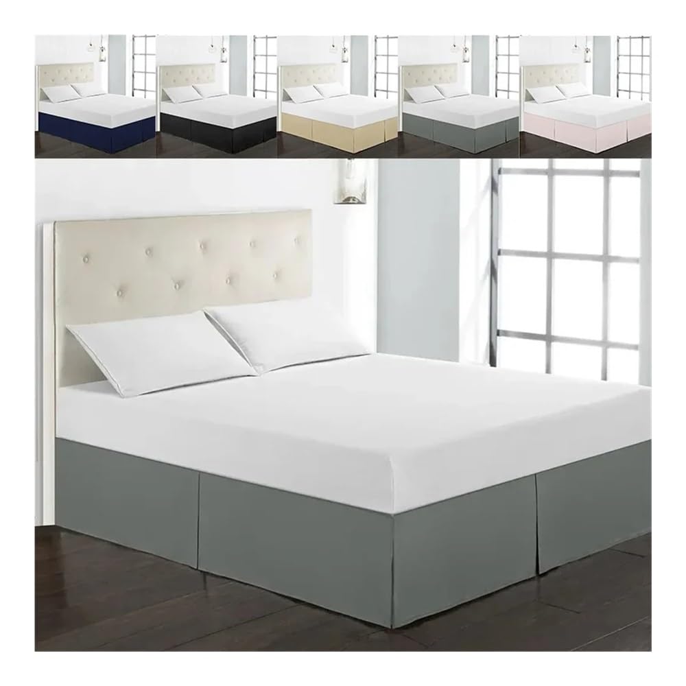 Mantovana giroletto per letto matrimoniale spazzolato, di alta qualità, 35,6 cm, queen size, per casa e hotel (grigio chiaro, F (137 x 190 cm)
