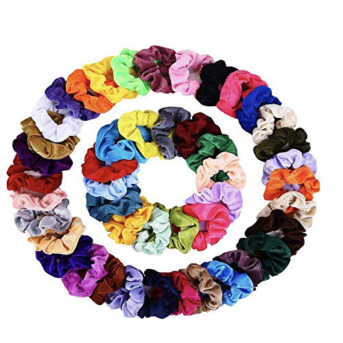 46Pcs Hair Scrunchies Velvet, Elastic Hair Bands Scrunchy Ties Ropes for Women, Girls, Hair Accessories (VELVET)