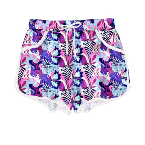Image of Deerose Kids Hawaiian Swim Board Shorts Quick Dry Active Swim Trunk 5-14 Years