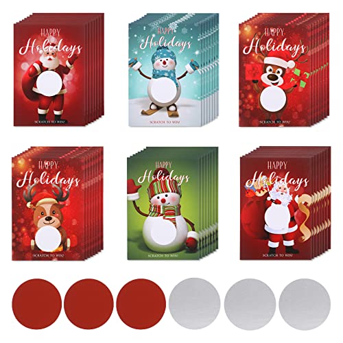 Cartes de Noël à gratter personnalisables pour ticket de tombola et commerce