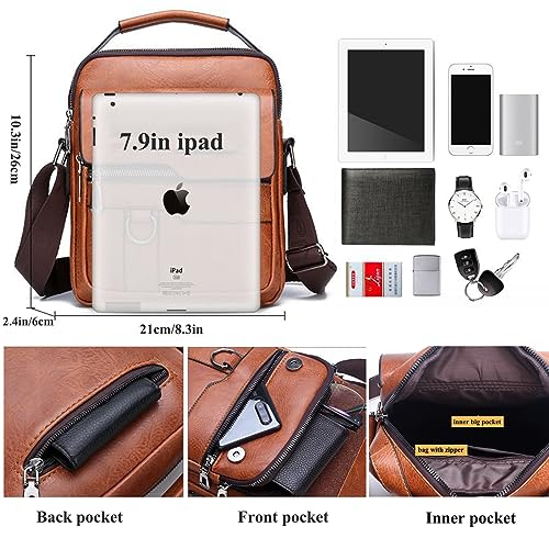 Crossbody Sling Bag, VUCATIN Body Chest Shoulder Bag for Men Women Casual Shoulder Backpack Bag, Waterproof Leather Chest Casual Daypack with Usb Charging Port for Travel Hiking