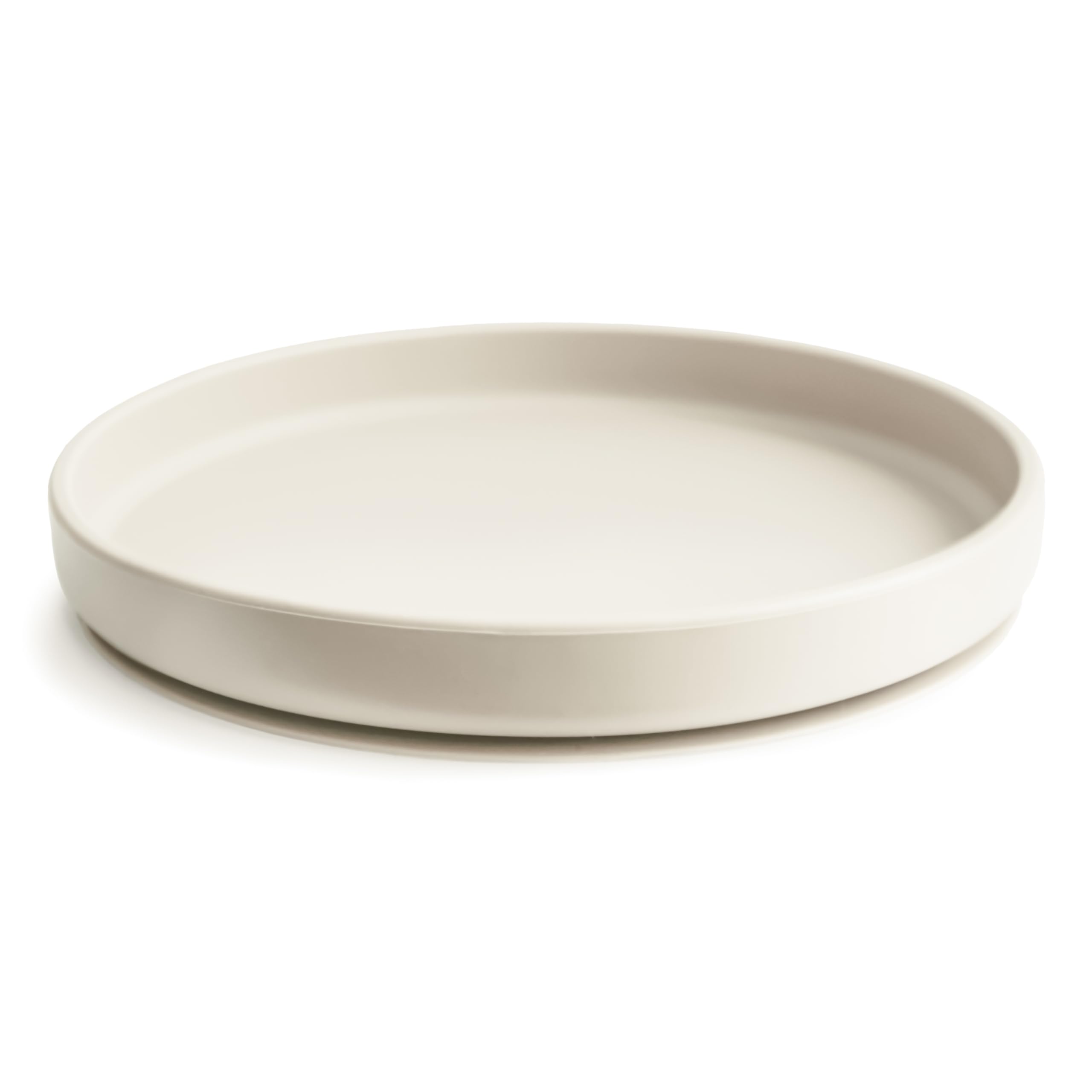 Mushie Classic Silicone Non-Slip Suction Plate for Babies & Toddlers | Food Grade Silicone | Dishwasher & Microwave Safe (Ivory) — view 2