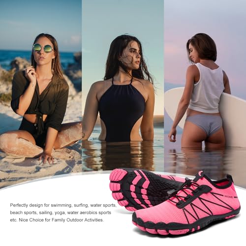Image of hiitave Womens Water Shoes Quick Dry Barefoot for Swim Diving Surf Aqua Sports Pool Beach Walking Yoga