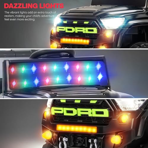 Image of Baybee Maverick Battery Operated Jeep for Kids with RGB Windshield Light, Bluetooth, USB & Music | Baby Big Ride on Battery Car | Electric Jeep Car for Kids to Drive for 2 to 6 Years Boys Girl (Black)