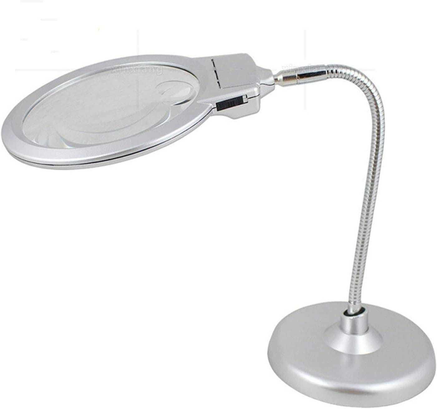 Lupas de banco de gran tamaño de 130 mm, tubo de metal flexible que se puede doblar, mago de lupa, 5 x 22 mm