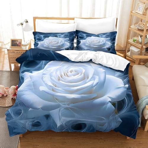 Housse de couette 135x200 microfibre anti-allergique lit 1 place fleurs - 3
