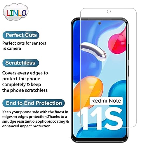 Image of Tempered Glass Screen Protector Compatible for Redmi Note 11 / Redmi Note 11s with Full Screen Coverage; Except Edges and Easy Installation Kit(Transparent), Pack of 1