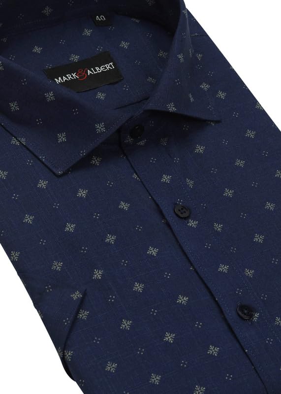 Image of MARK & ALBERT Mens Half Sleeves Printed Shirt
