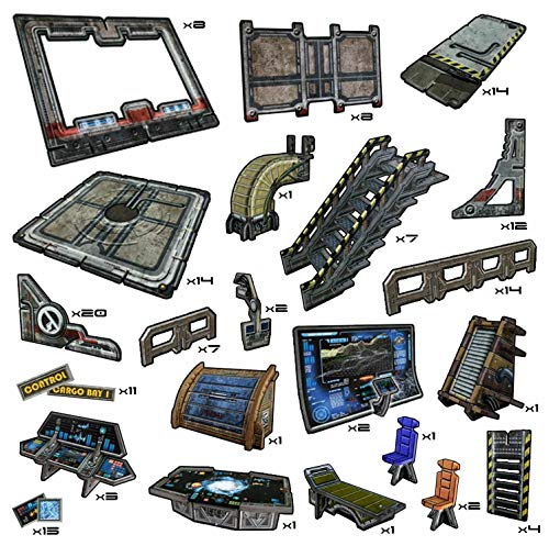 battle systems sci-fi terrain - 28mm modular 3d space terrain - perfect for wargaming and roleplaying tabletop games - full colour printed 3d 40k multi level building models outlands core set