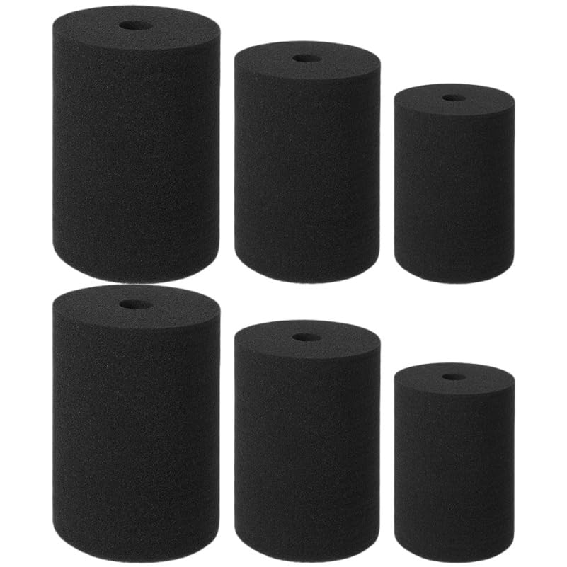 TEHAUX 6pcs Cup Turner Foam Tumbler Inserts, 3 Sizes Black Cup Turner Inserts for Tumbler Cylindrical Sponge Replacement Foam Rotating for DIY Crafting
