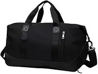 Bolsa Mala de Mão Feminina Grande Transversal Viagem Espaçosa 10 Kg Bordo Rigida Zíper Academia Necessaire Passeio Espaçosa (Preto)
