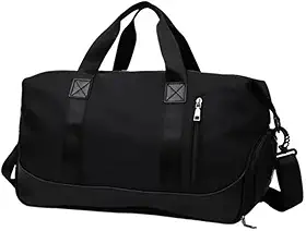 Bolsa Mala de Mão Feminina Grande Transversal Viagem Espaçosa 10 Kg Bordo Rigida Zíper Academia Necessaire Passeio Espaçosa (Preto)