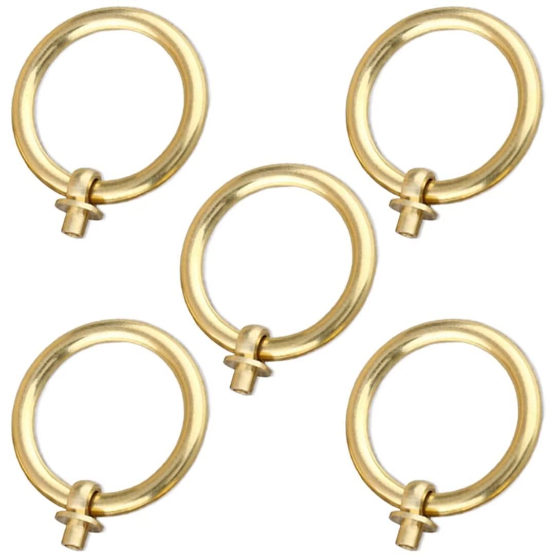 Ydhsikk Brass Drawer Handles, Ring Drawer Knobs Pack Of 5 Bronze And 25-60Mm Diameter(,30Mm Diameter)