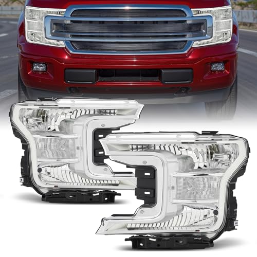 VRC Halogen Model Headlight Assembly Replacement for 2018-2020 Ford F150 Headlamp Passenger & Driver Side