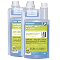 GlobaClean Milchschaum-Reiniger Milchsystem-Reiniger für Kaffeevollautomaten und Kaffee-Maschinen - Flüssig-Reiniger für Milchaufschäumer (2x 1 Liter)