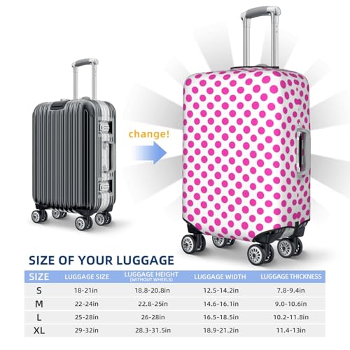 Luggage Cover Protector - Hot Pink Polka Dot Pattern B Print Suitcase Covers for Luggage Fit 18-21 Inch Suitcase2