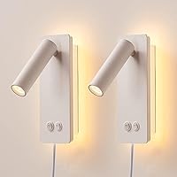 Vista 8 de Lámpara de Pared LED, Luz de Lectura de Cabecera, Enchufable, 3W, Aplique de Pared de Cabecero, Lámpara de Pared Ajustable con Interruptor