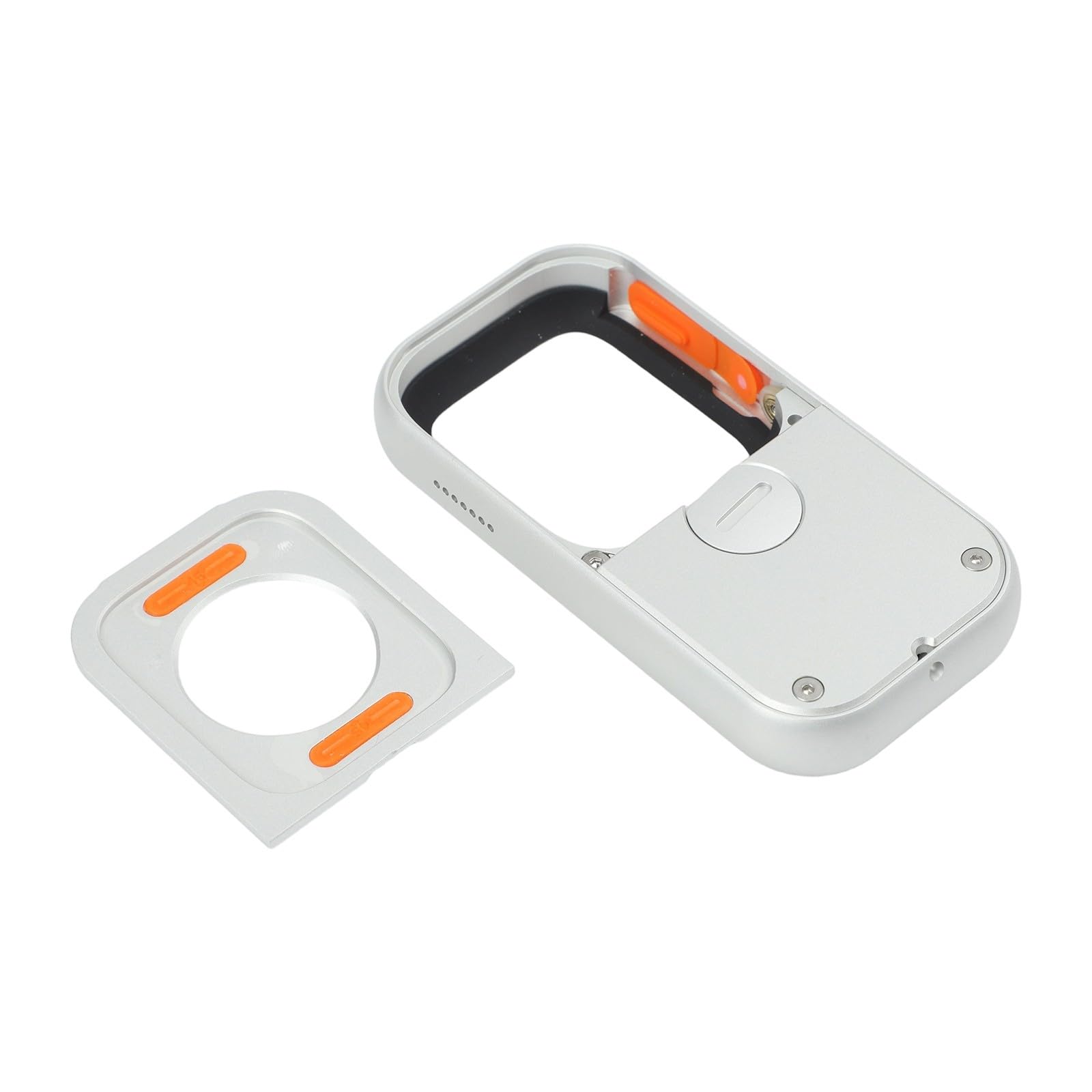 Whychstore Aluminiumlegierungsgehäuse für, Retro Pod Design mit Klickrad, Schutzhülle für 7/8/9/10 44 mm 45 mm Silber
