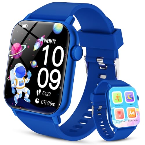 Reloj Inteligente Niño y niña, Smartwatch Niños 3-12 con Podómetro, Frecuencia Cardíaca, Monitor de Sueño IP68 Impermeable, Reloj para Niños Despertador, Música Audiolibro, Juegos de Rompecabezas,Azul Reloj Inteligente Niño y niña, Smartwatch Niños 3-12 con Podómetro, Frecuencia Cardíaca, Monitor de Sueño IP68 Impermeable, Reloj para Niños Despertador, Música Audiolibro, Juegos de Rompecabezas,Azul