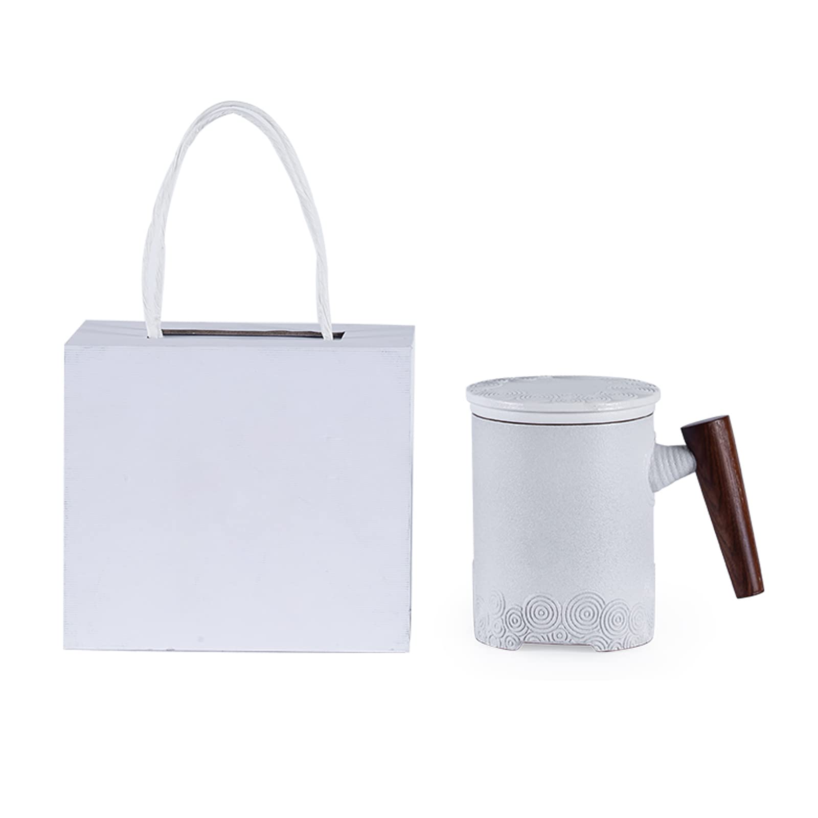 Orientalny ceramiczny zestaw do herbaty Zestaw czajniczków Ceramiczne filiżanki do herbaty z zaparzaczem i pokrywką, Kubek z zaparzaczem, Kubek z sitkiem do herbaty, Ceramiczny kubek do zaparzania her
