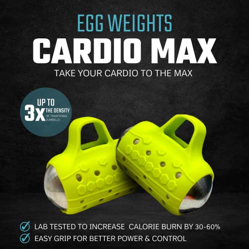 Image of Egg Weights Cardio Max 3.0 lbs. Stainless Steel Hand Weights Dumbbell Set with Anti-Slip Silicone Finger Loop for Workout, Fitness, Training for Men and Women - 2 Eggs, 1.5 lbs each + Free E-Book Workout Guide