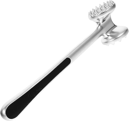 DOITOOL Mazo de carne de acero inoxidable Martillo de carne de doble cara para ablandar carne carne aves de corral diseño de mango largo herramienta
