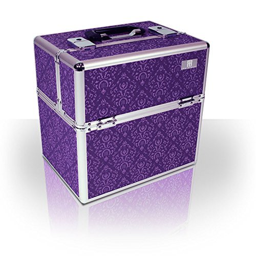 Roo Beauty Professional Case, Makeup Vanity Box, Onyx Cosmetic Manicure Nails Storage Box in Imperial Purple