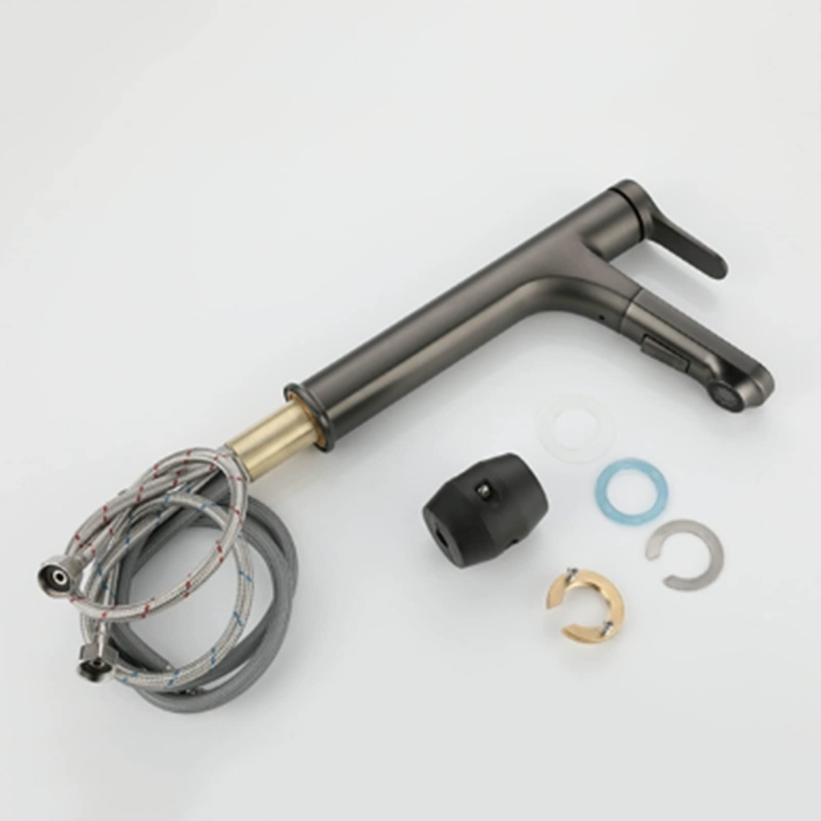 Grifo de baño extraíble, Grifo de Lavabo de baño, Grifo de Lavabo de Doble función, Grifo de un Solo Orificio Compatible con Lavabo de baño de latón, Grifo de Lavabo de baño de una Sola Mani