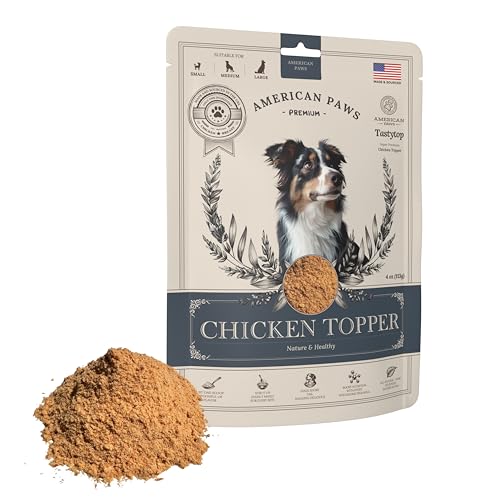 American Paws All-Natural High Protein Chicken Topper for Dogs - Pure Chicken Breast, Flavor Enhancer, 4oz, Sourced and Made in USA