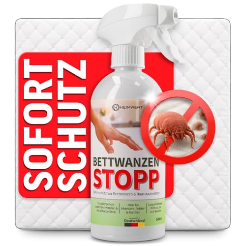 HEIMWERT Bettwanzen Spray Milbenspray 500 ml Sofortschutz fur Matratze Polster und Textilien - hochwirksam gegen Bettwanzen und Milben I Spray fur Bett Koffer Hotel (500ml)
