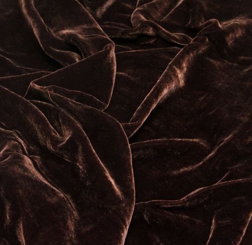 Silk Rayon Velvet Assorted Colors Solid Fabric 45β Clothing Drapery Dresses Yard (Chocolate)