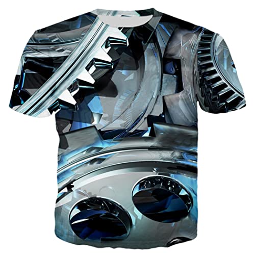 T-shirt punk rétro moto 3D fini les vêtements amples sans style en taille XXL