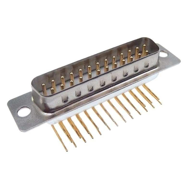 Image of 2PCS DB25 Female Male PCB Mount D-Sub 25 pin PCB Connector RS232 Connector 90-Degree Bent Needle DR25(Female Black)