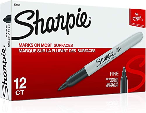 Sharpie Permanent Markers, Fine Point, Black, 12 Count - 2 Pack