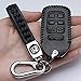 Hey Kaulor for Honda Leather Cover Key Fob Case Protector Jacket Remote Holder for 2015 2016 2017 2018 2019 Honda Accord Civic CR-V CRV Pilot