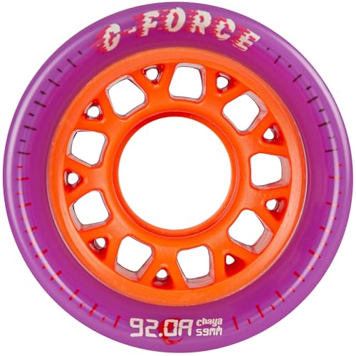 Chaya G-Force Slick - Rodillo para patines (59 mm x 38 mm, 92 A, rendimiento Elite para interiores y exteriores), 4 unidades